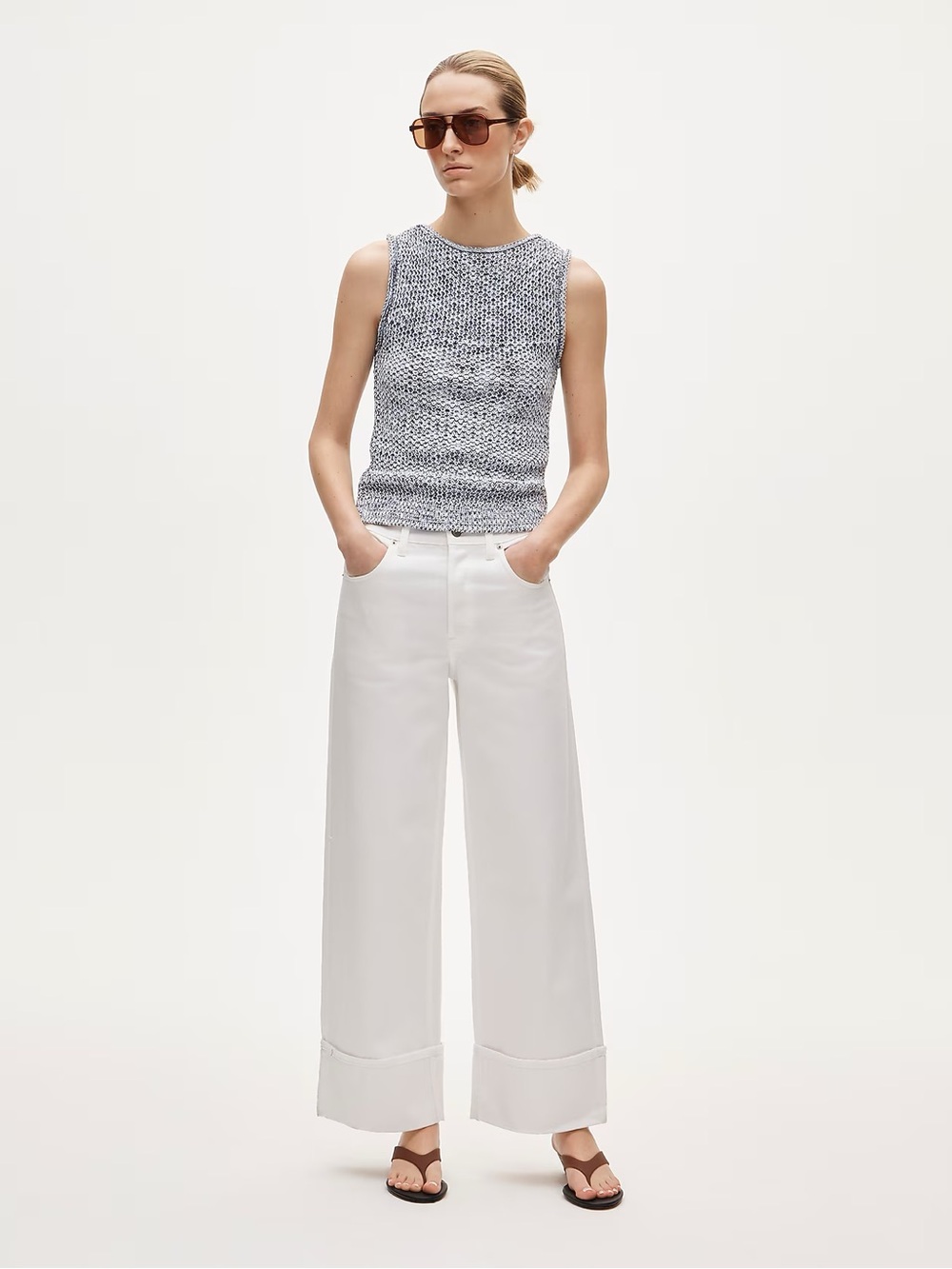 J.Crew Everyday Wide-Leg Cuffed Ankle Jean in Rigid